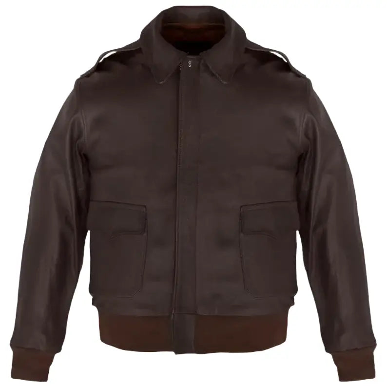 Mens Wing Collar Leather Bomber Jacket - Riders Republic UK