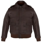 Mens Wing Collar Leather Bomber Jacket - Riders Republic UK