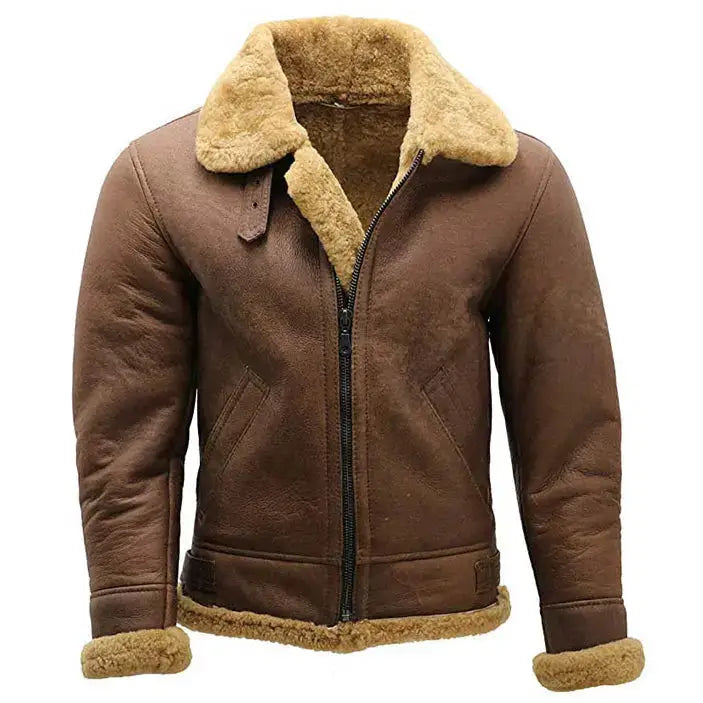 Mens WWII Aviator Shearling Bomber Jacket - Riders Republic UK
