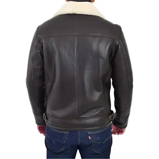 Mens X Zip Shearling Aviator Bomber Jacket - Riders Republic UK