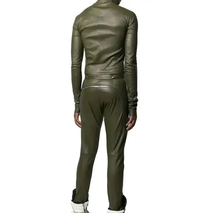Men’s Zipper Leather Jumpsuit - Riders Republic UK