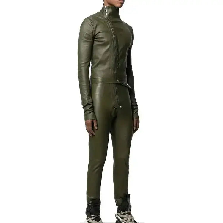 Men’s Zipper Leather Jumpsuit - Riders Republic UK