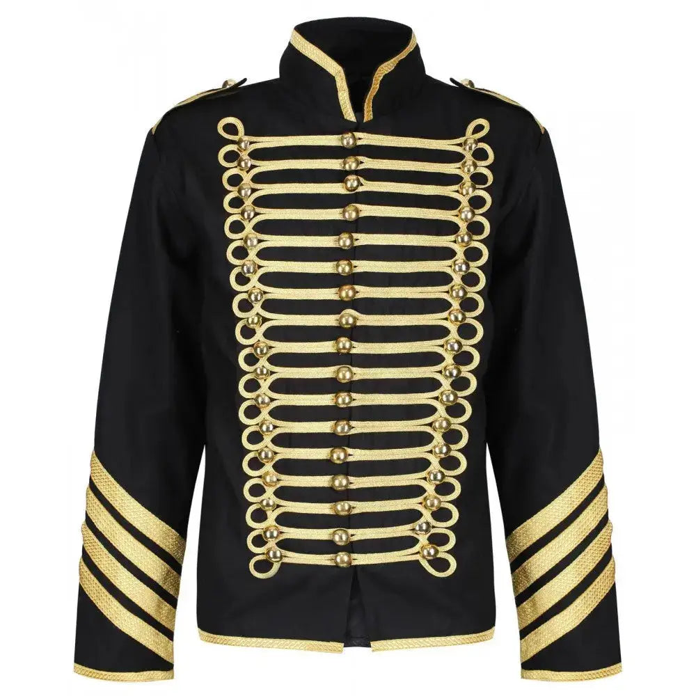 Mens Black Cotton Gothic Military Jacket - Riders Republic UK