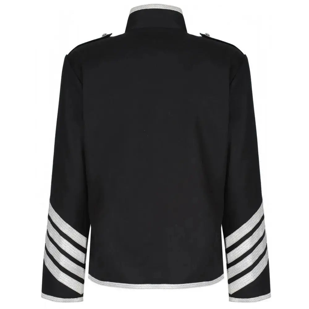 Mens Black Cotton Gothic Military Jacket - Riders Republic UK