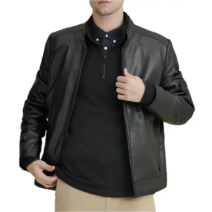 Mens Moto Biker Leather Jacket - Riders Republic UK