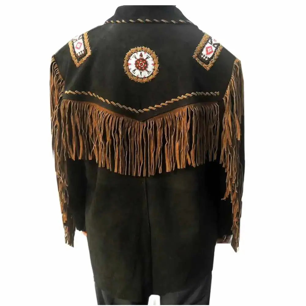 Mens Western Leather Fringe Jacket - Riders Republic UK