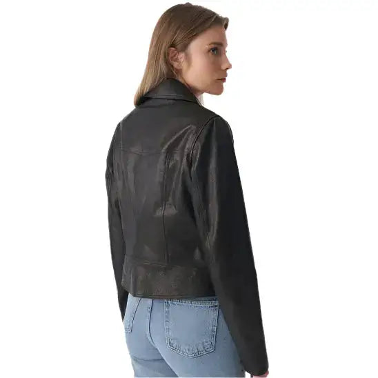 Natural Grain Black Women’s Biker Jacket - Riders Republic UK