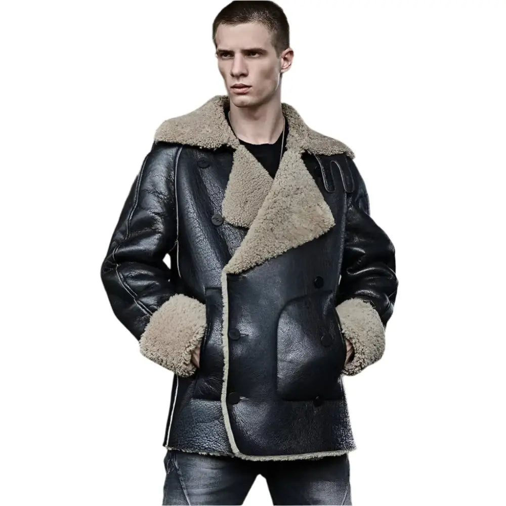 Mens Sheepskin Shearling Fur Coat - Riders Republic UK