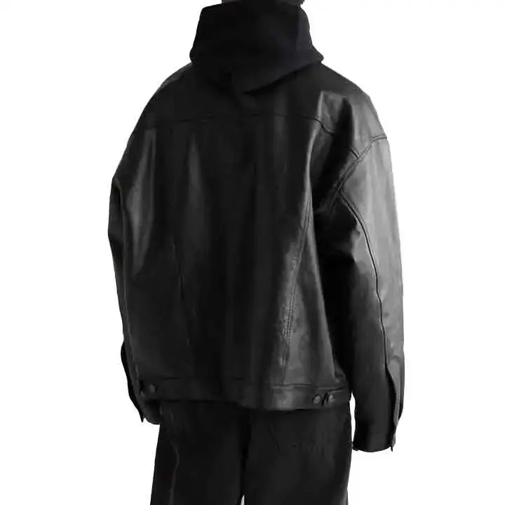 Mens Army Black Suede Leather Trucker Jacket - Riders Republic UK