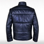 Mens Black Leather Quilted Bomber Jacket - Riders Republic UK