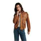 Womens Brown Leather Jacket New Stylish - Riders Republic UK
