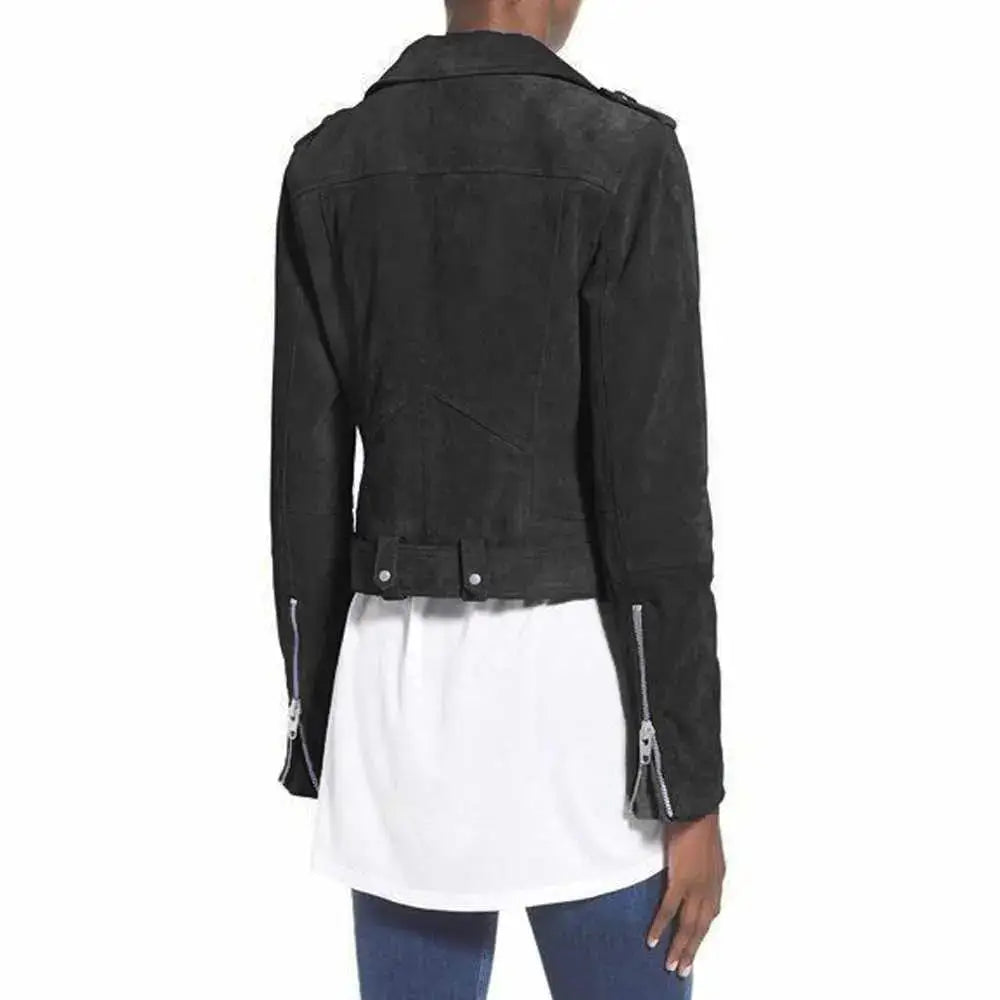 Nubuck Leather Women’s Biker Jacket - Riders Republic UK