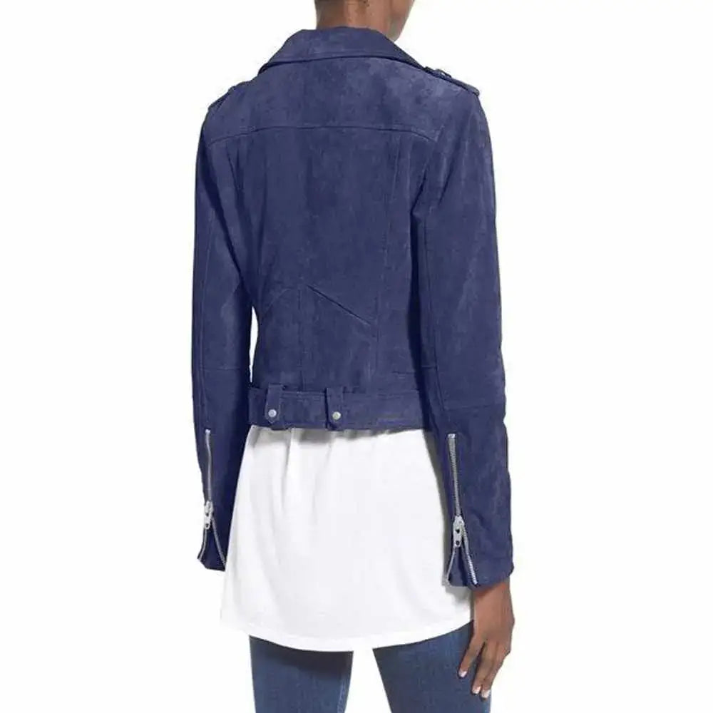 Nubuck Leather Women’s Biker Jacket - Riders Republic UK