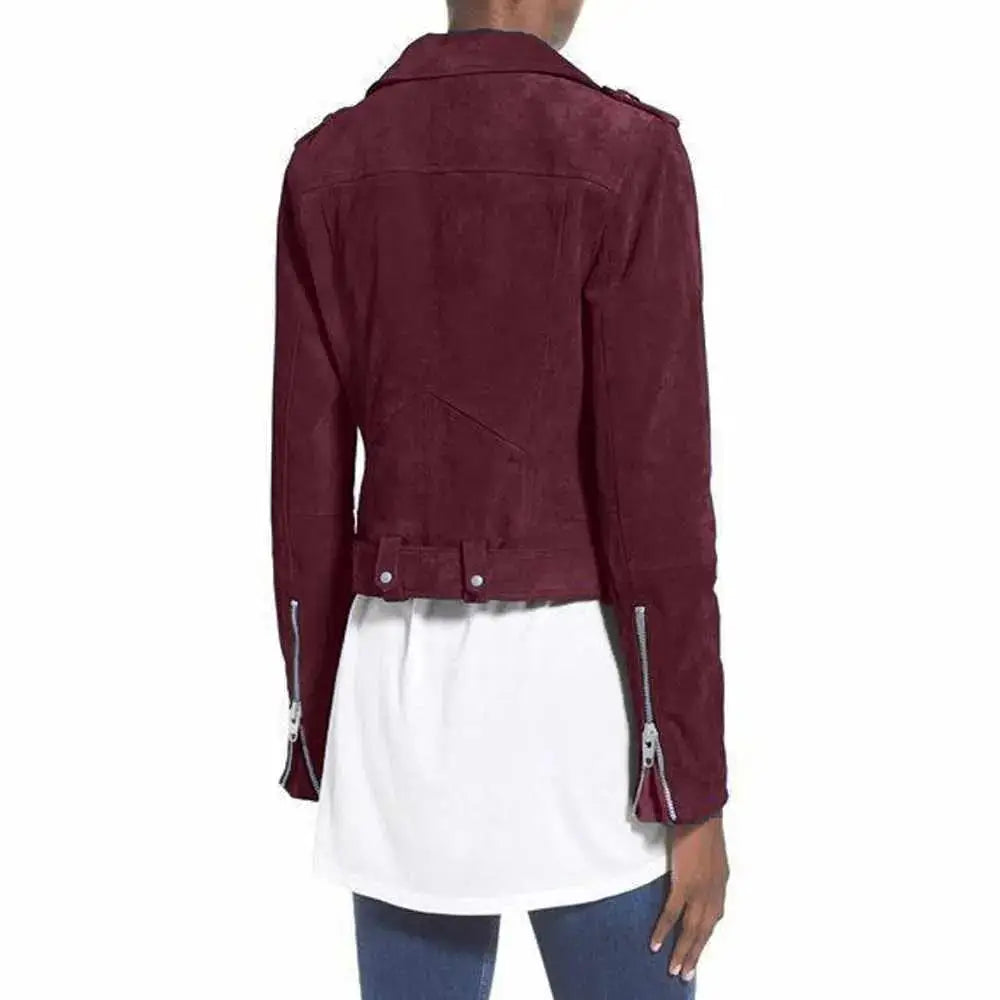 Nubuck Leather Women’s Biker Jacket - Riders Republic UK