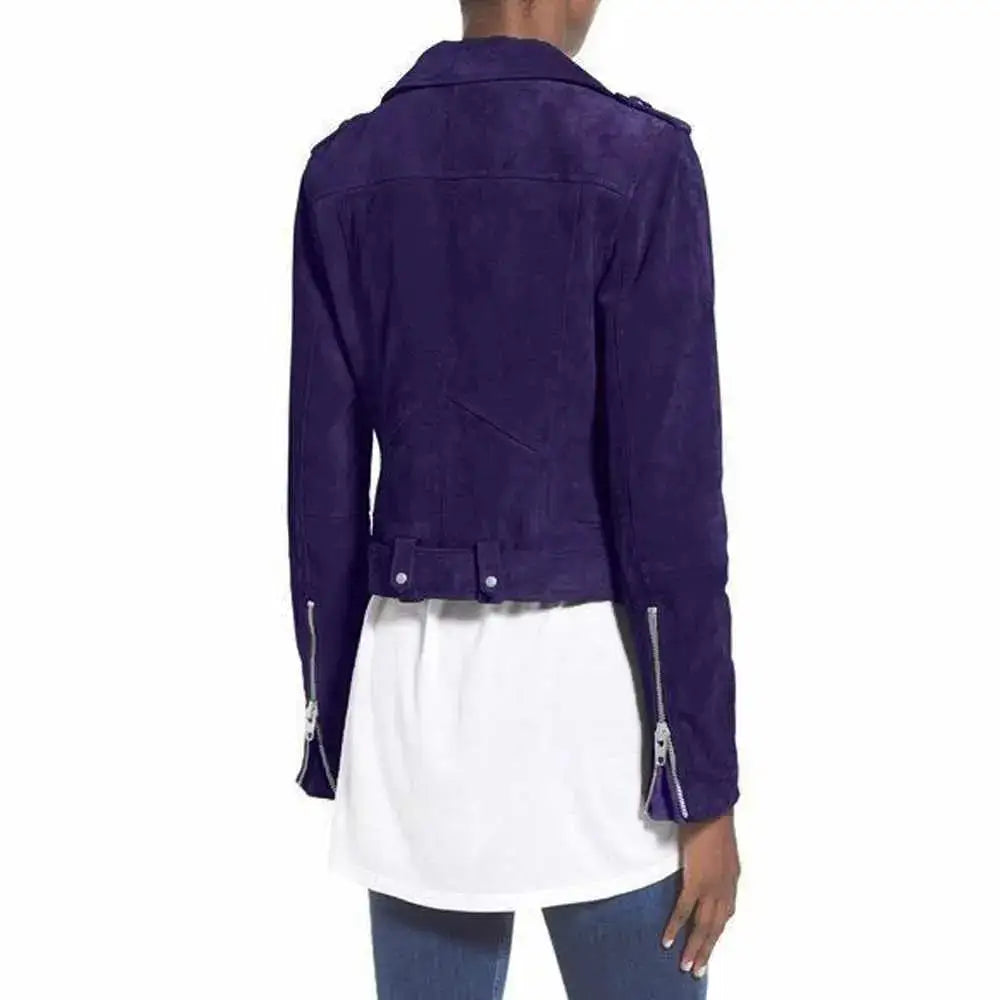 Nubuck Leather Women’s Biker Jacket - Riders Republic UK