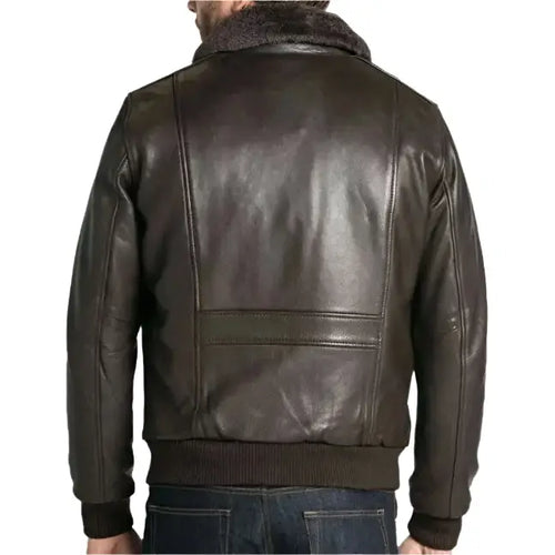 Brown Cowhide Leather Aviator Jacket - Riders Republic UK