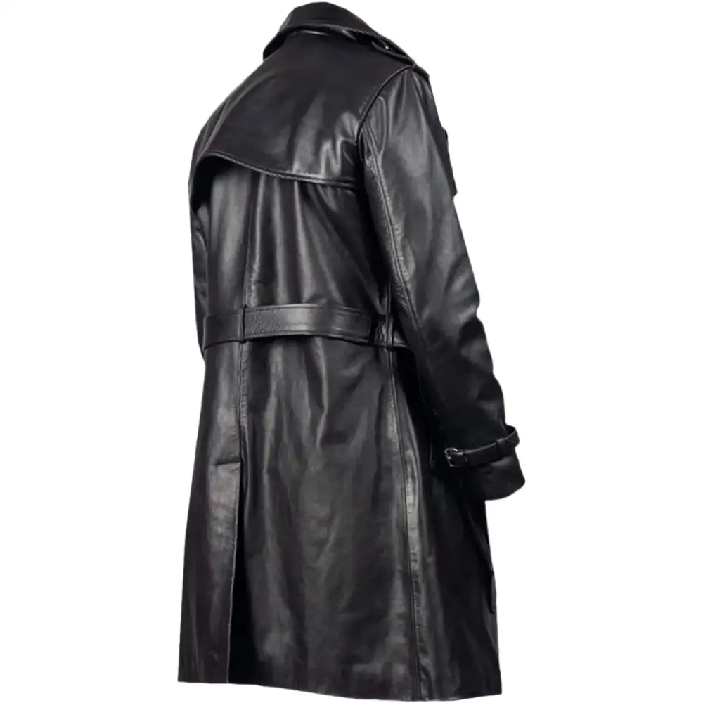 Premium Mens Cow Leather Trench Coat - Riders Republic UK