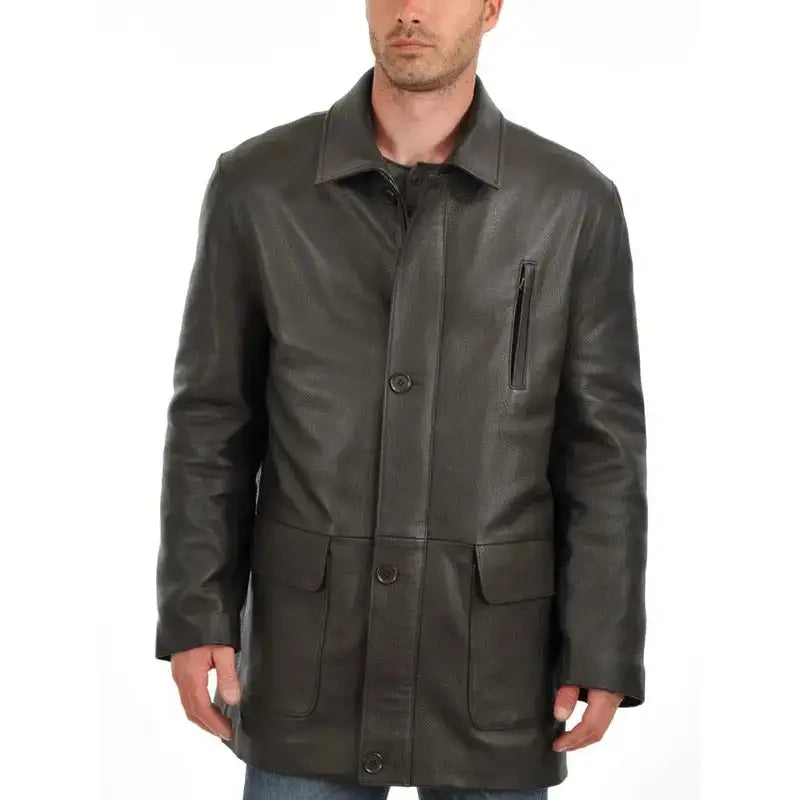 Premium Lambskin Leather Car Coat - Riders Republic UK