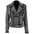 Womens Gothic Punk Studded Leather Jacket - Riders Republic UK