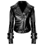 Black Spikes Leather Jacket - Riders Republic UK