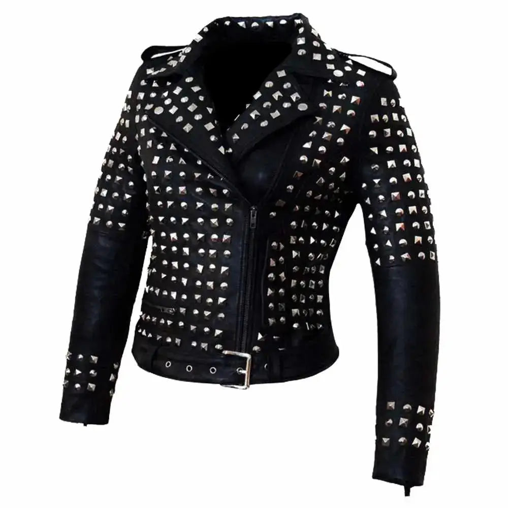 Women’s Studded Leather Jacket - Riders Republic UK
