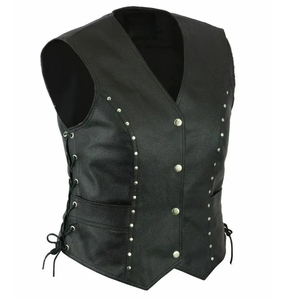 Punk Women’s Motorcycle Leather Vest - Riders Republic UK