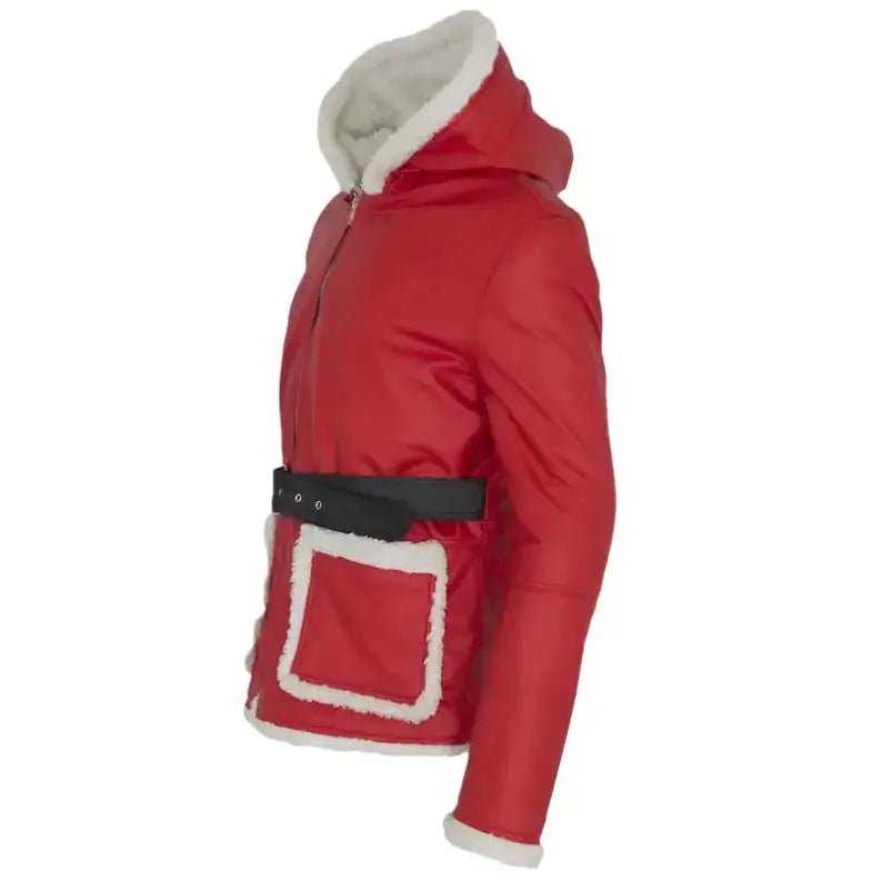 Red Leather Santa Jacket - Riders Republic UK