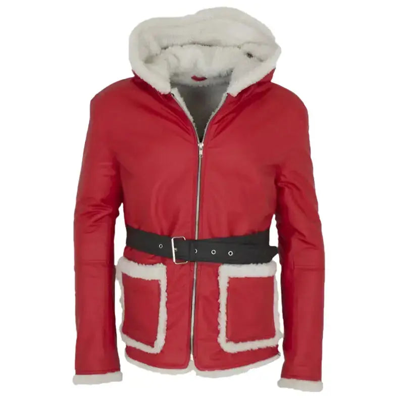 Red Leather Santa Jacket - Riders Republic UK