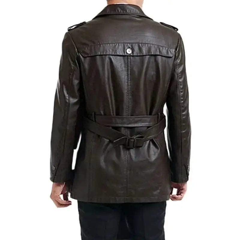 Mens Black Motorcycle Leather Coat - Riders Republic UK