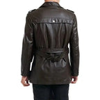 Mens Black Motorcycle Leather Coat - Riders Republic UK