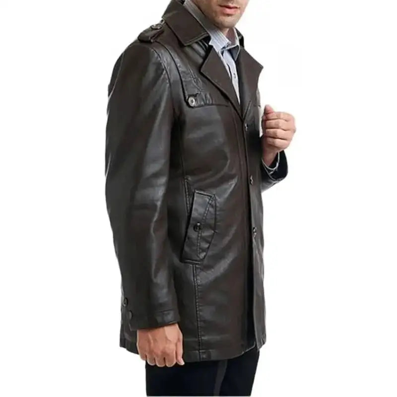 Mens Black Motorcycle Leather Coat - Riders Republic UK