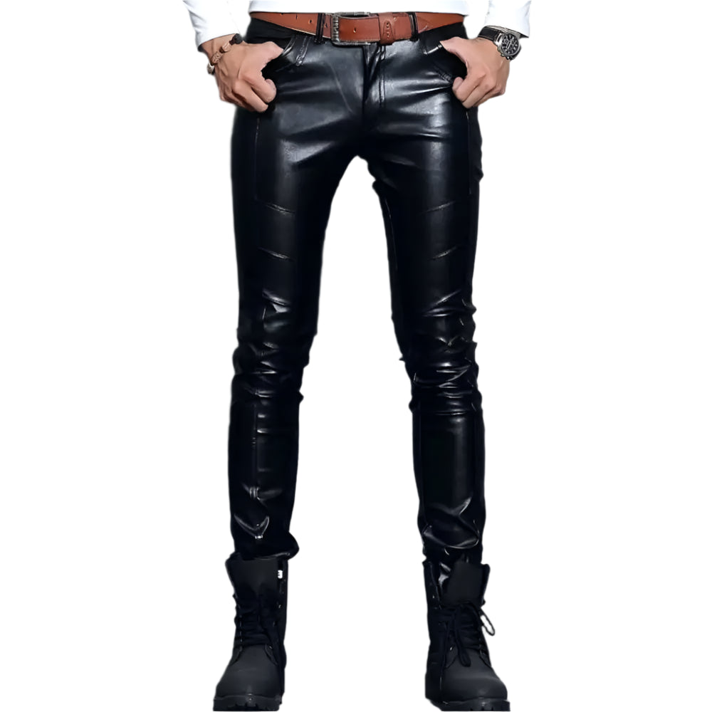 Mens Skin Tight Leather Motorcycle Pants - Riders Republic UK
