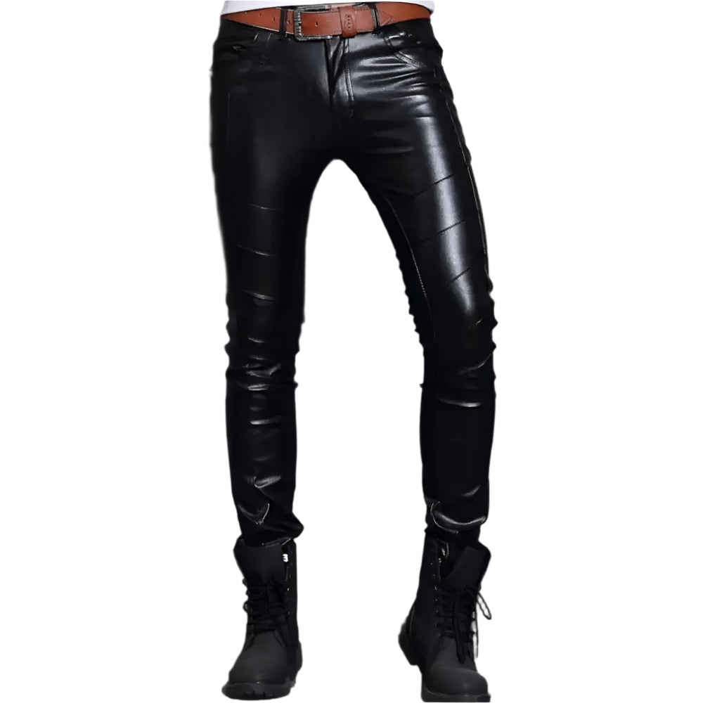 Mens Skin Tight Leather Motorcycle Pants - Riders Republic UK