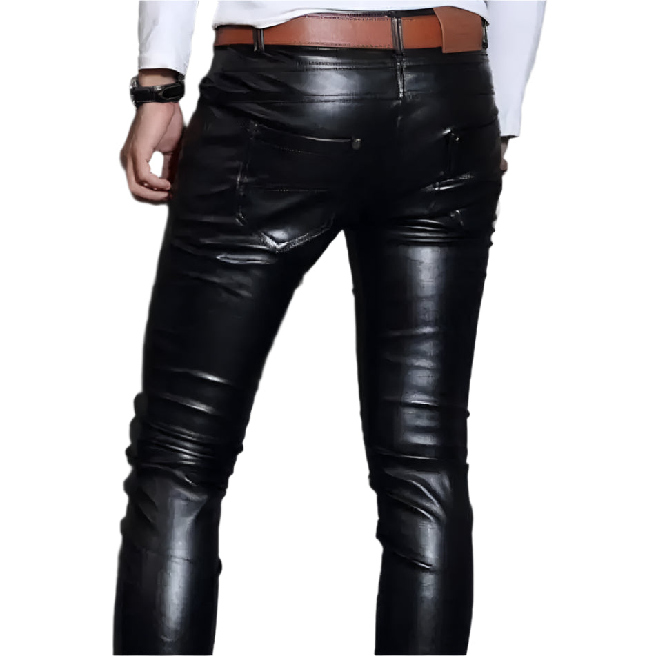 Mens Skin Tight Leather Motorcycle Pants - Riders Republic UK