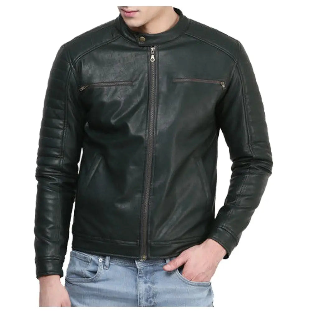 Mens Leather Biker Jacket - Riders Republic UK