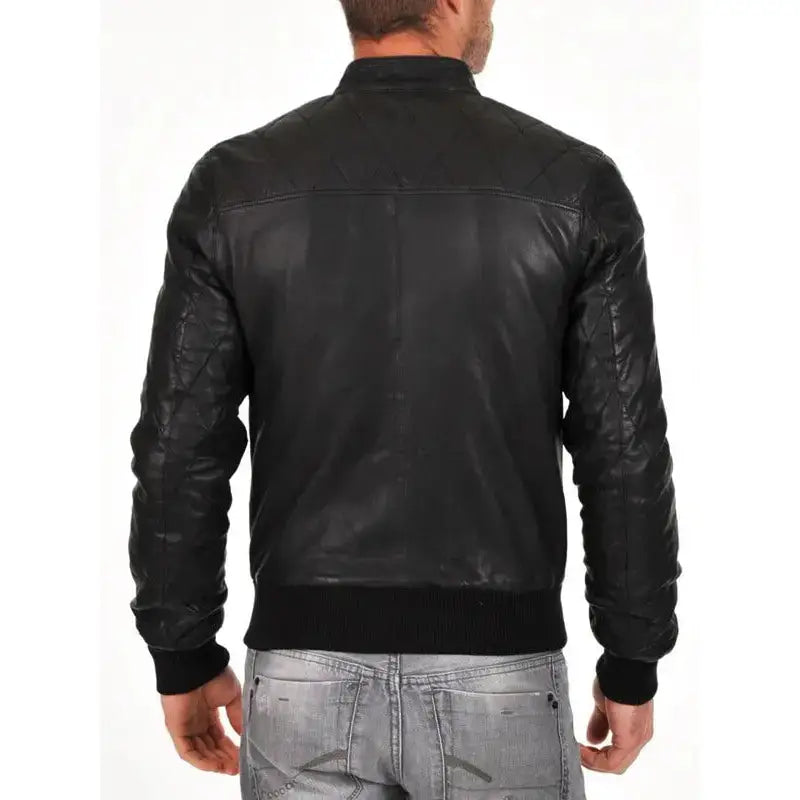 Mens Sheepskin Quilted Bomber Jacket - Riders Republic UK