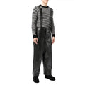 Solid Black Multi-Pockets Men’s Leather Dungaree - Riders Republic UK