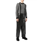 Solid Black Multi-Pockets Men’s Leather Dungaree - Riders Republic UK