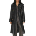 Statement Black Leather Trench Coat - Riders Republic UK
