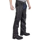 Mens Braided Motorcycle Leather Chaps - Riders Republic UK