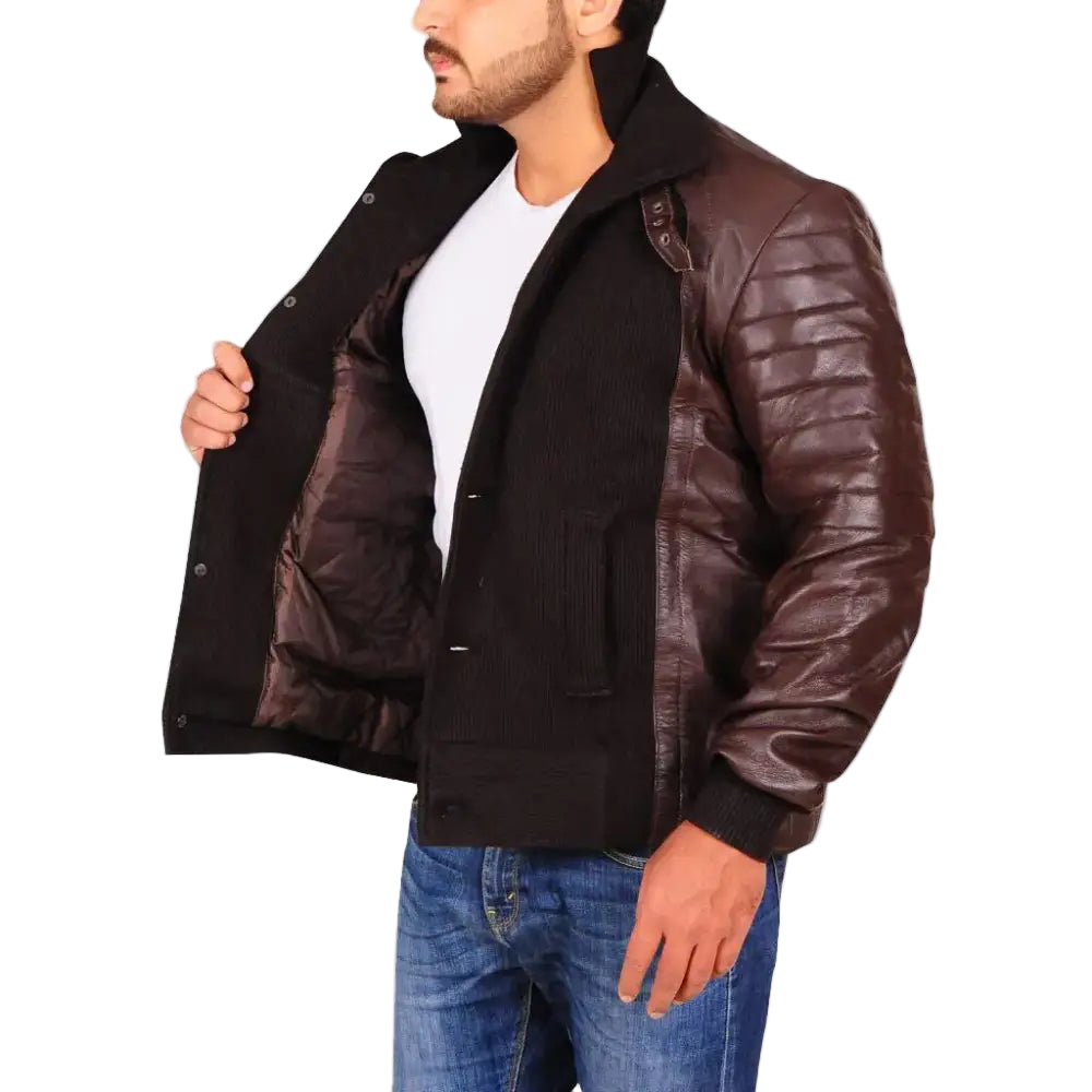 Mens Brown Leather Jacket - Riders Republic UK
