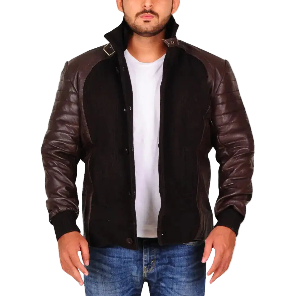 Mens Brown Leather Jacket - Riders Republic UK