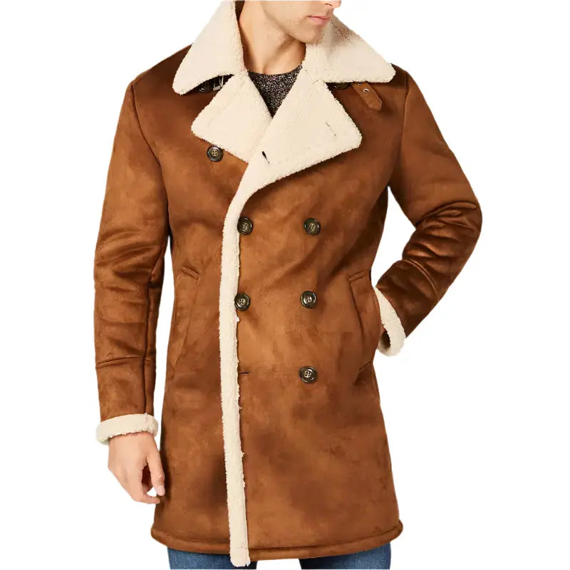 Mens Faux Shearling Overcoat - Riders Republic UK