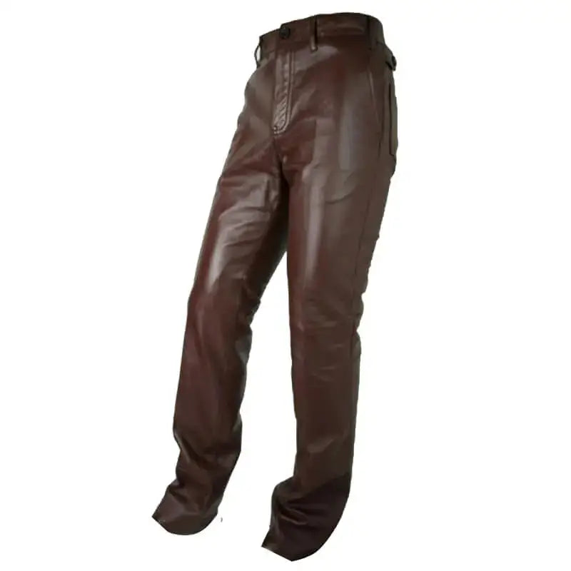 Mens Brown Leather Pants - Riders Republic UK