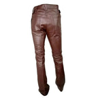 Mens Brown Leather Pants - Riders Republic UK