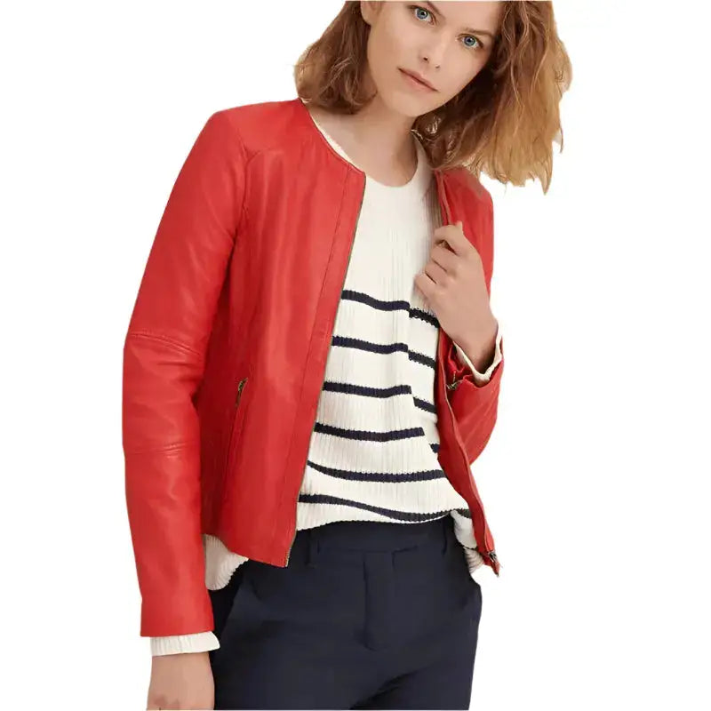 Red Leather Jacket for Women - Riders Republic UK