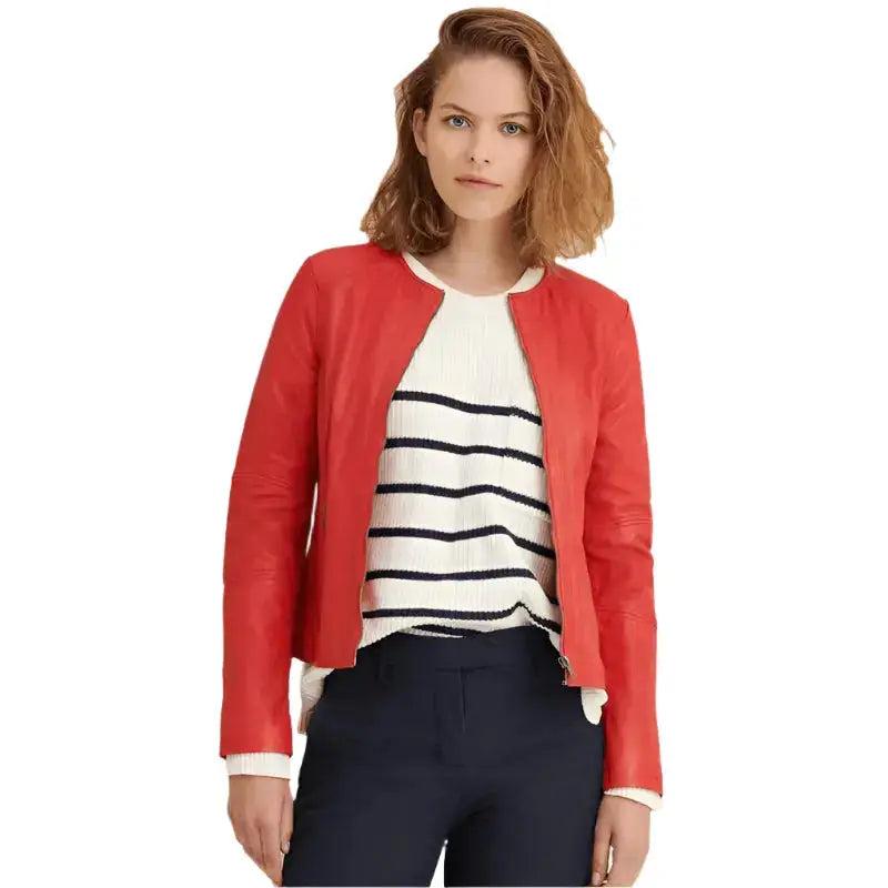 Red Leather Jacket for Women - Riders Republic UK