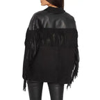 Suede Fringe Jacket with Leather Shoulders - Riders Republic UK
