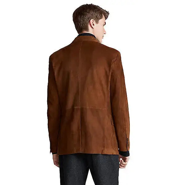 Tan and Brown Suede Leather Blazer - Riders Republic UK