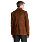 Tan and Brown Suede Leather Blazer - Riders Republic UK